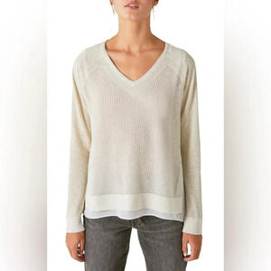 NWT Lucky Brand Metallic Linen Sweater